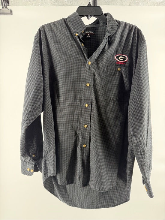 Antigua Other - Men’s Antigua black/white checkered UGA Georgia Football button up